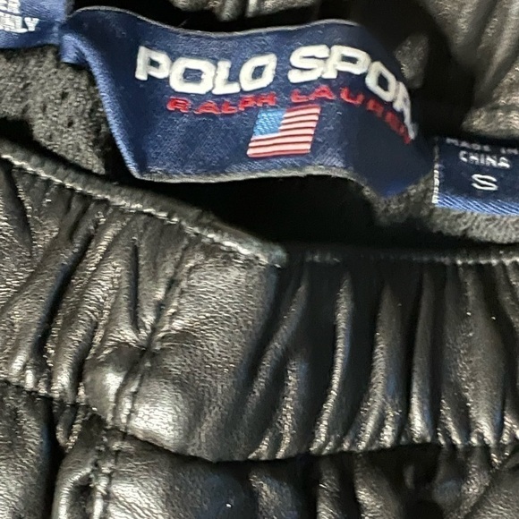 Vintage Ralph Lauren Polo Sport Women's Leg Leather Black Pants small - Picture 5 of 7